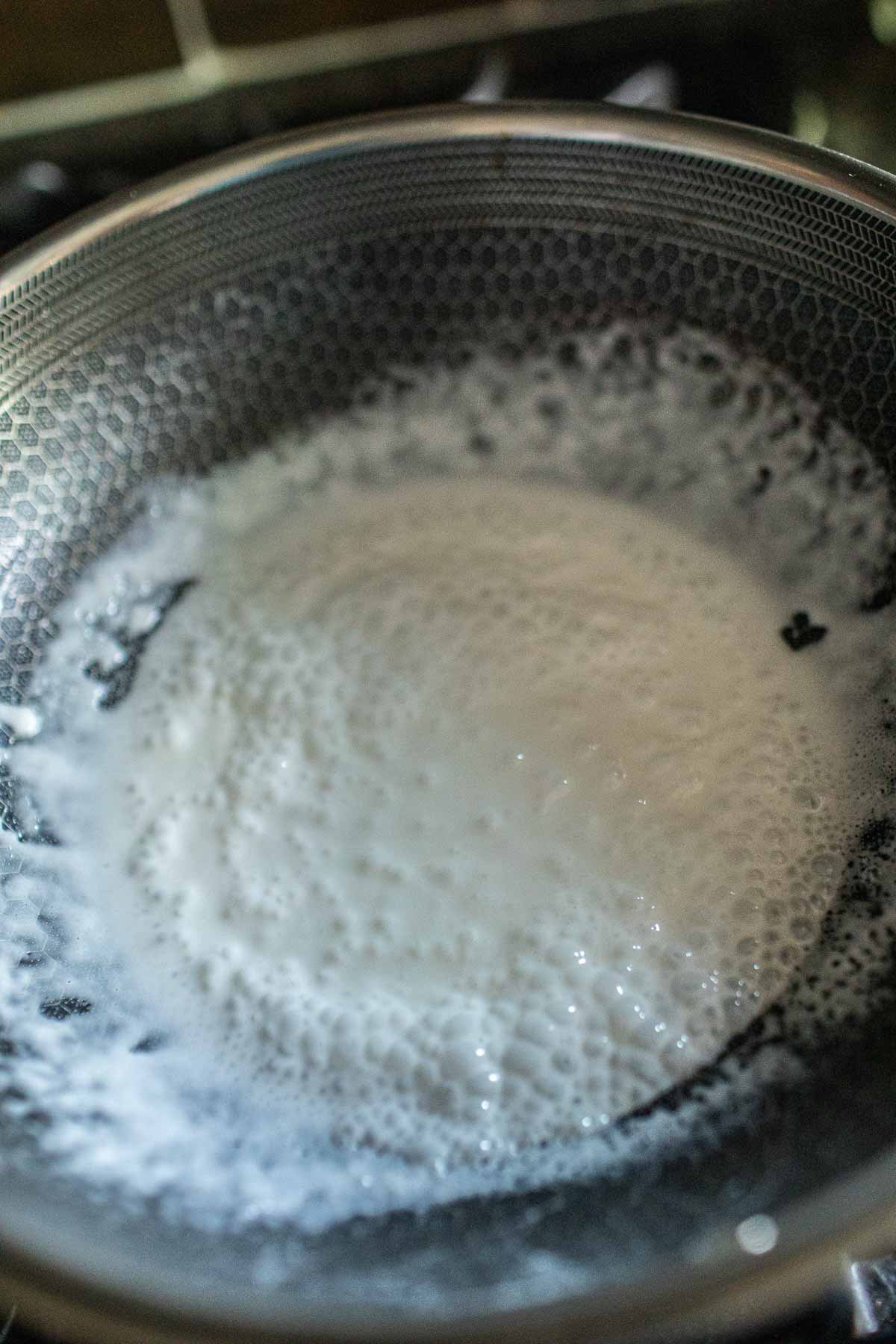Coconut milk separation.