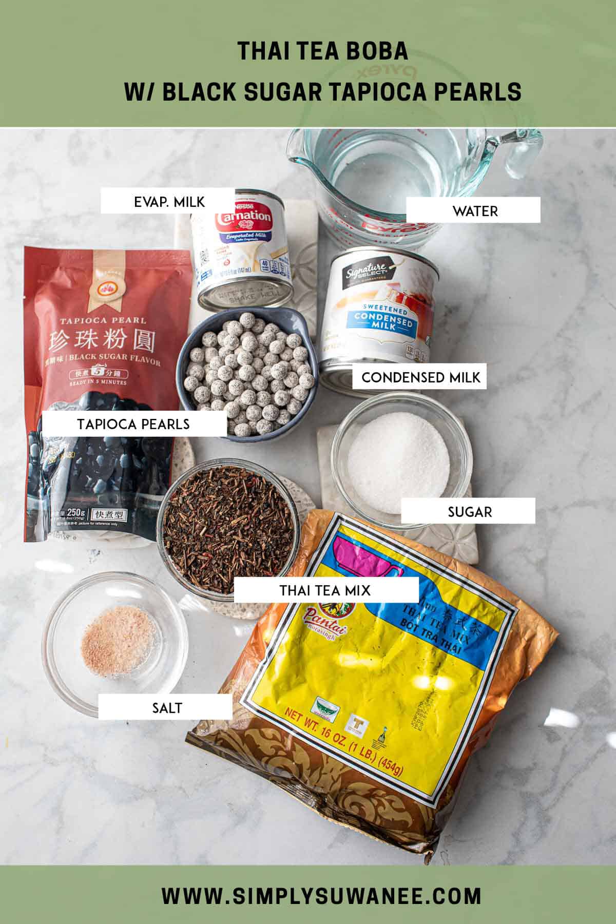 Thai tea boba ingredients 