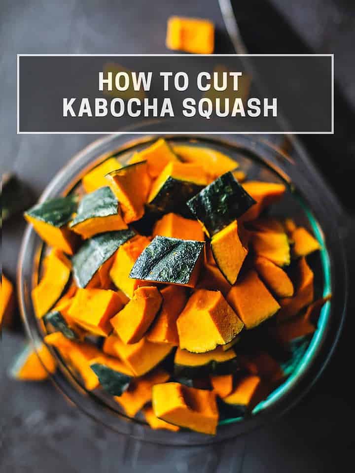 Kabocha squash pieces in a bowl.