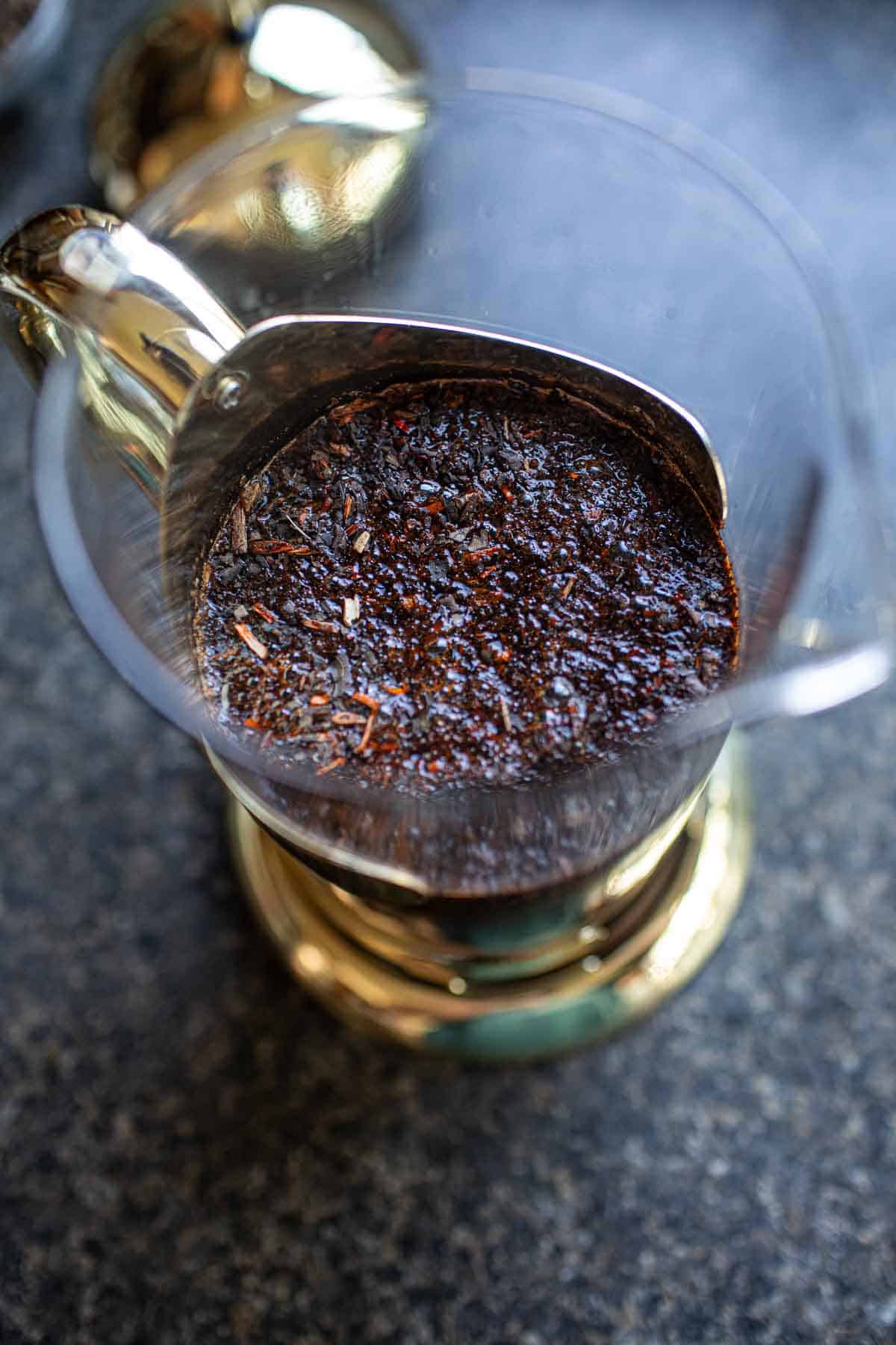 Thai tea in a french press. 