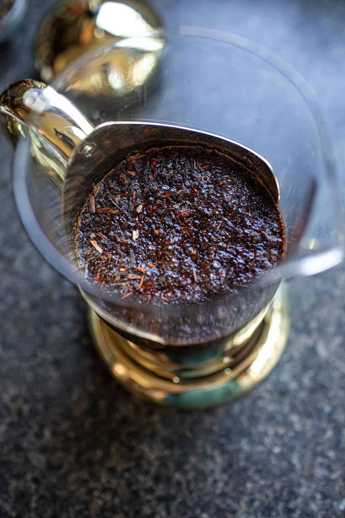 Thai tea in a french press. 