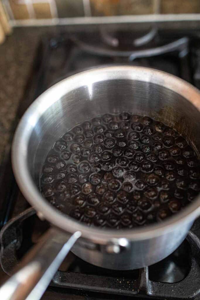 Boba pearls in a pot.