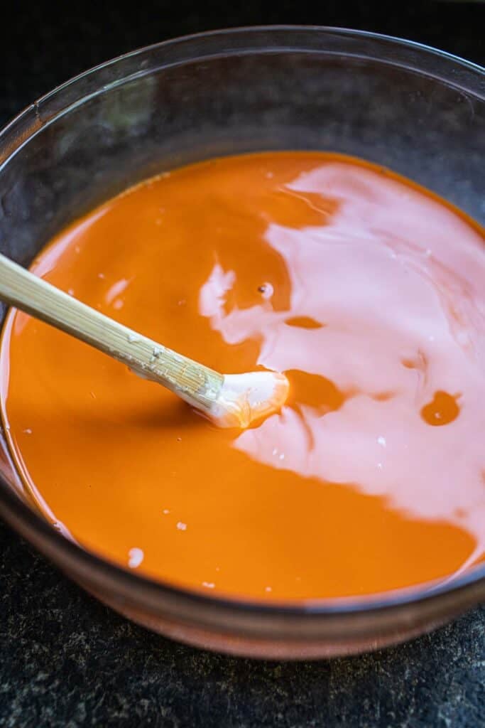 Thai iced in a glass bowl.