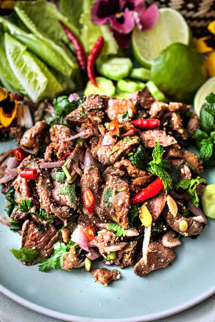Authentic Thai Beef Larb Recipe Simply Suwanee