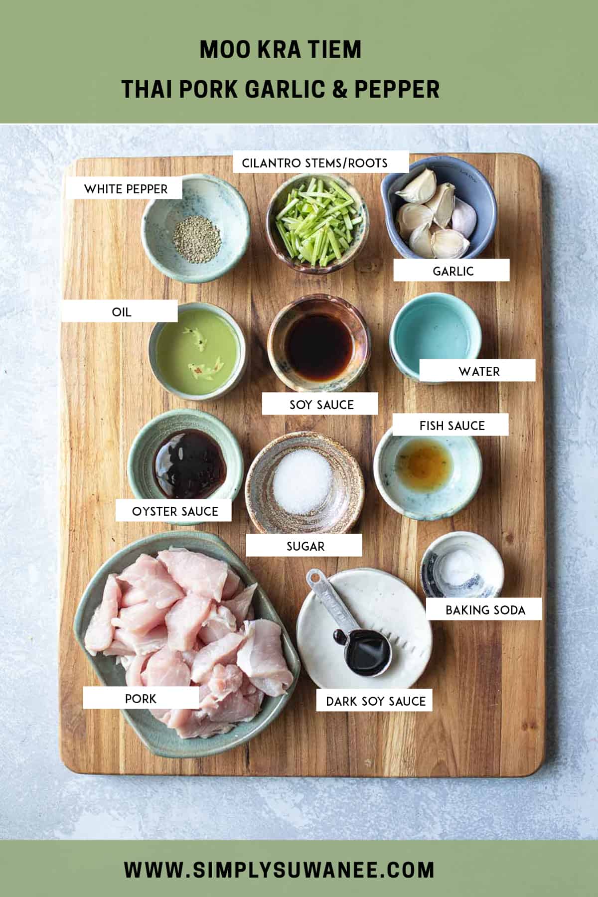 Moo Pad Kratiem ingredients.