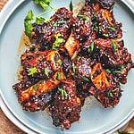 Asian Sticky Ribs on a platter.