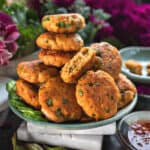 Thai fish cakes in a platter.