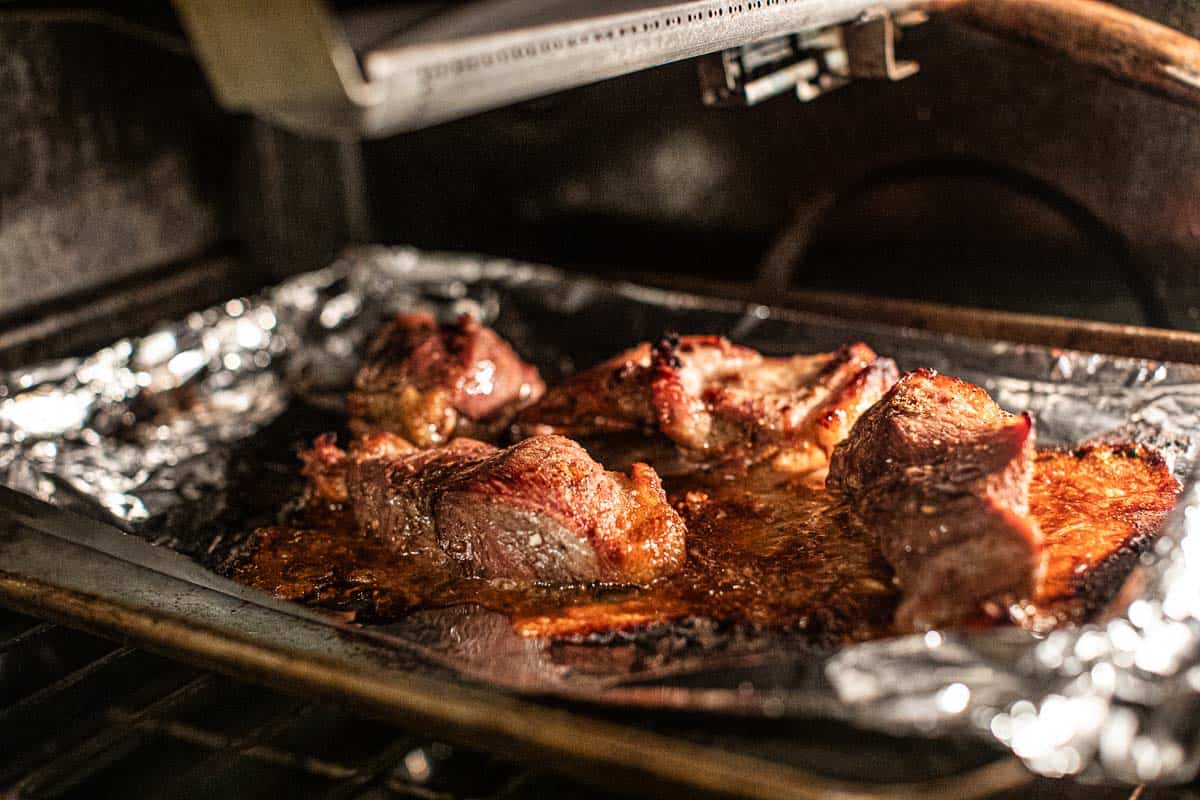 Baked Moo Yang in the oven. 