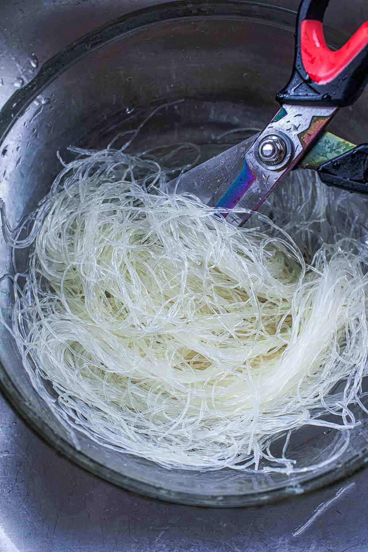 Woonsen noodles in a bowl. 