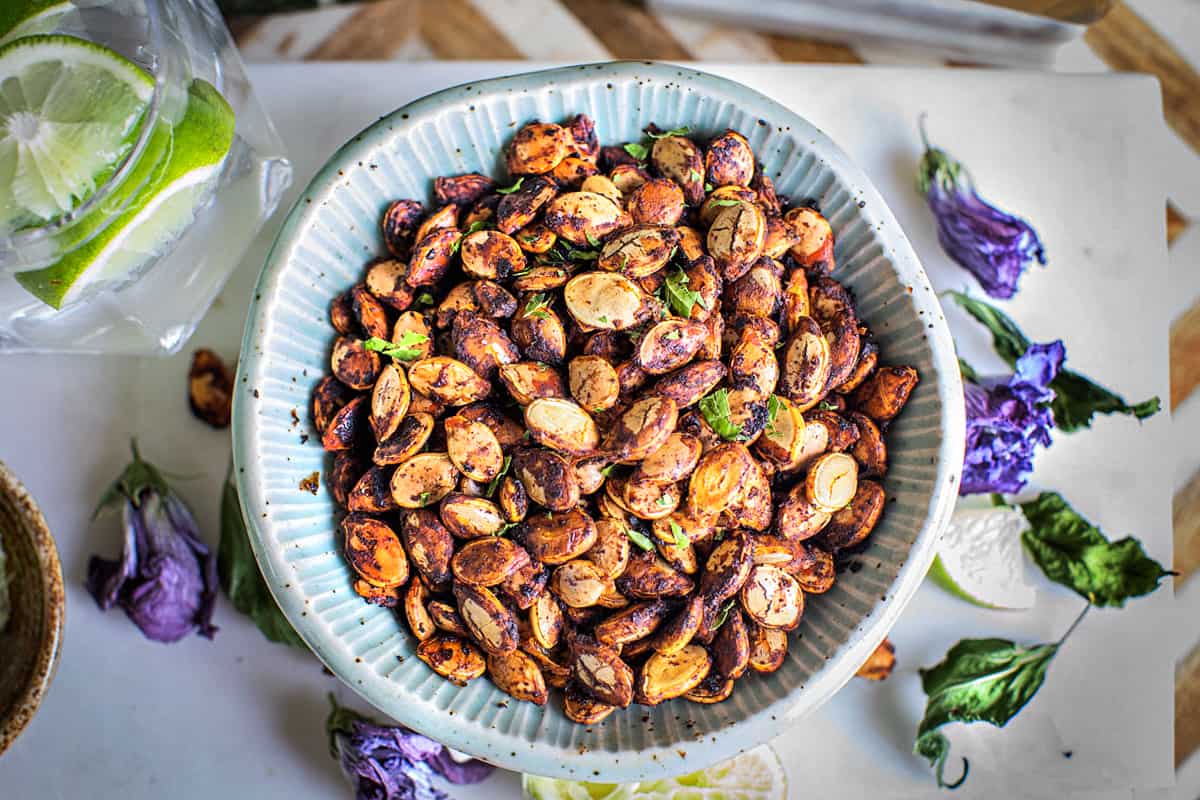 Roasted Kabocha Squash Seeds (Tom Yum Flavors)