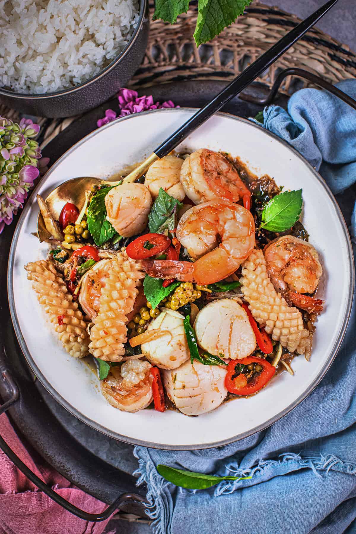 Pad Cha Talay (Thai Seafood Stir-Fry)