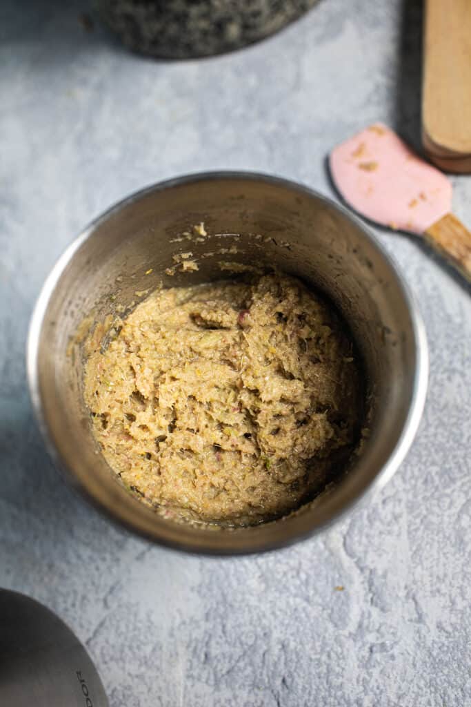 Tom kha paste in a spice grinder.