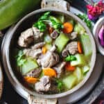 Winter Melon Soup in a bowl on the table.