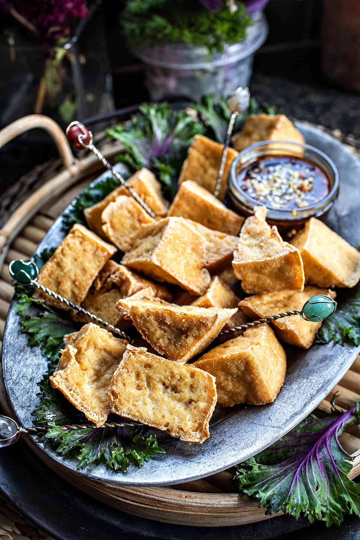 How to Make Fried Tofu Puffs (w/ Peanut Dipping Sauce) - Simply Suwanee