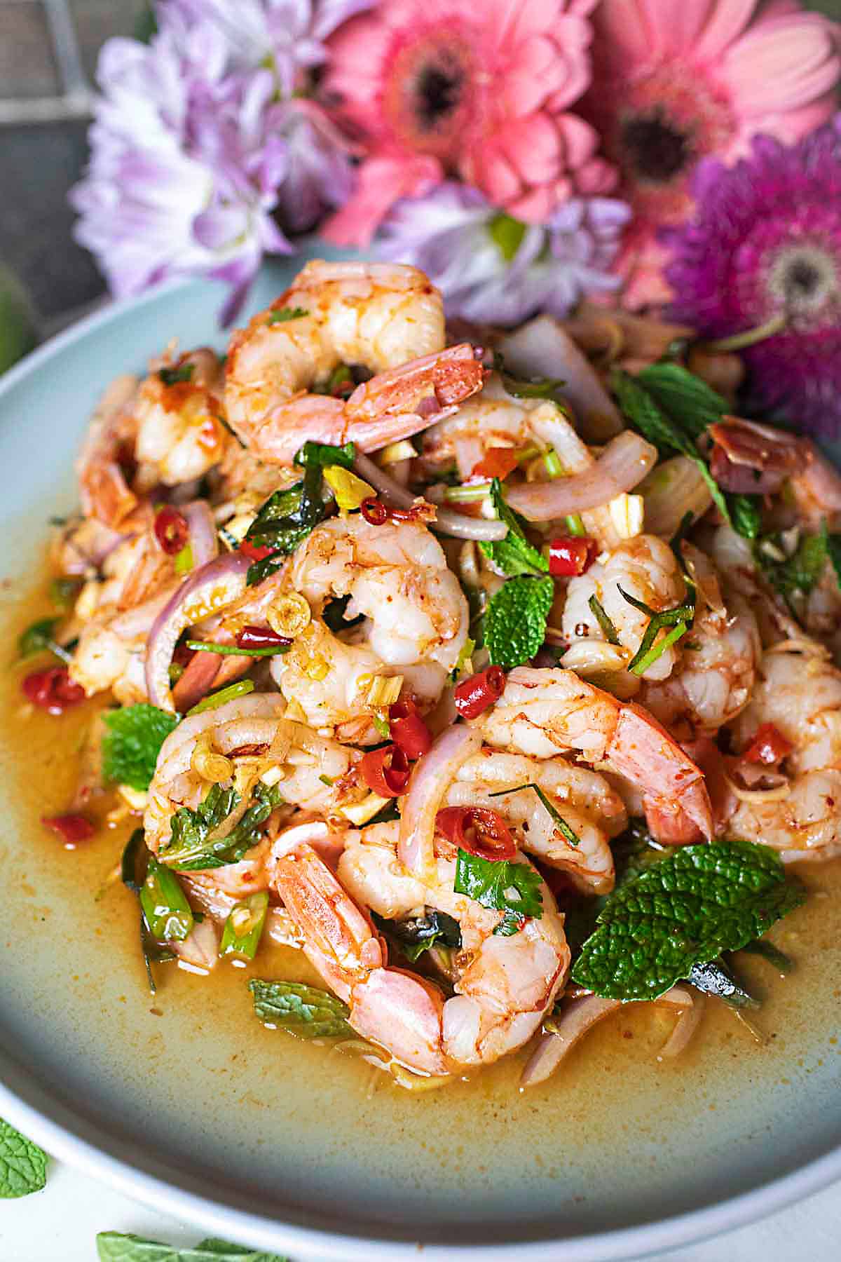 Authentic Spicy Thai Shrimp Salad (Pla Goong)