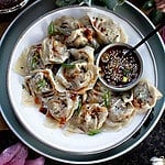 pork and shrimp wontons in a platter.