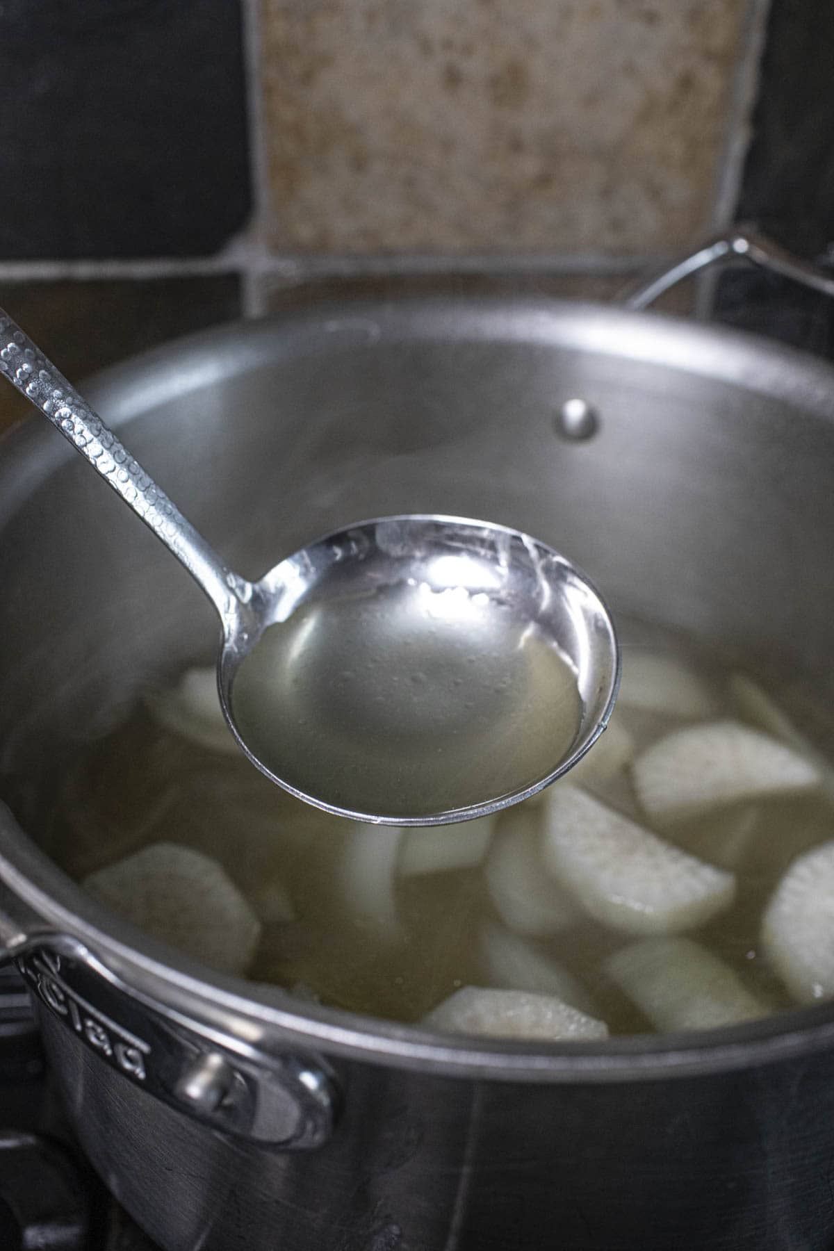Thai pink soup broth