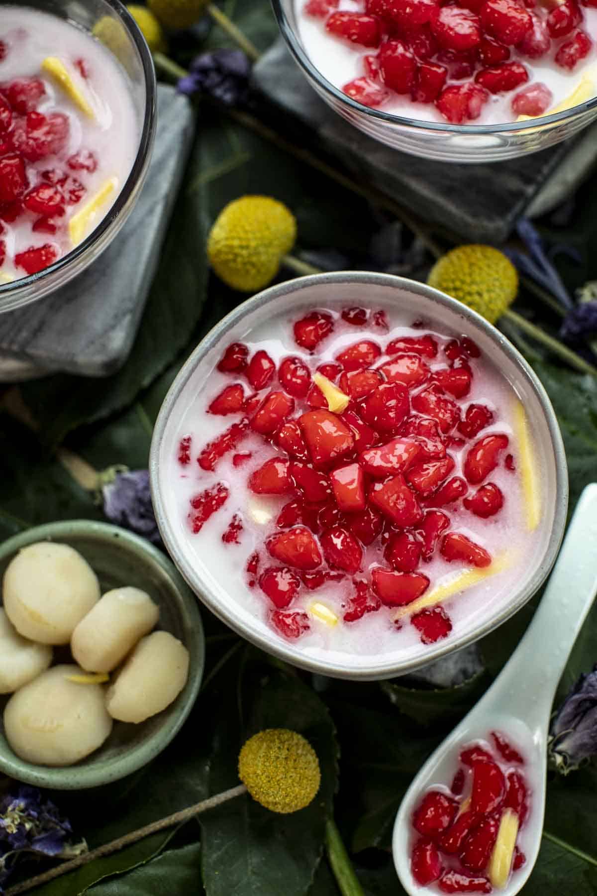 Red Tub Tim Krob dessert in small bowls on the table. 