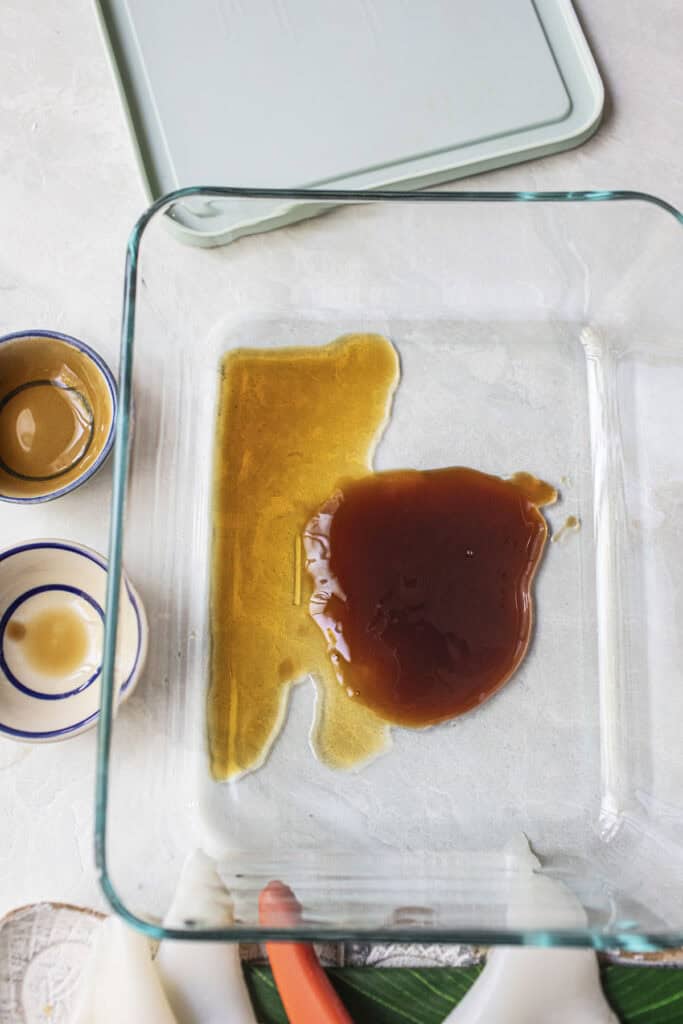 marinating sauce in a bowl. 