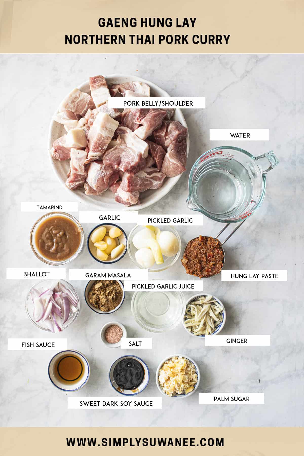 Hung Lay Curry ingredients on the table. 