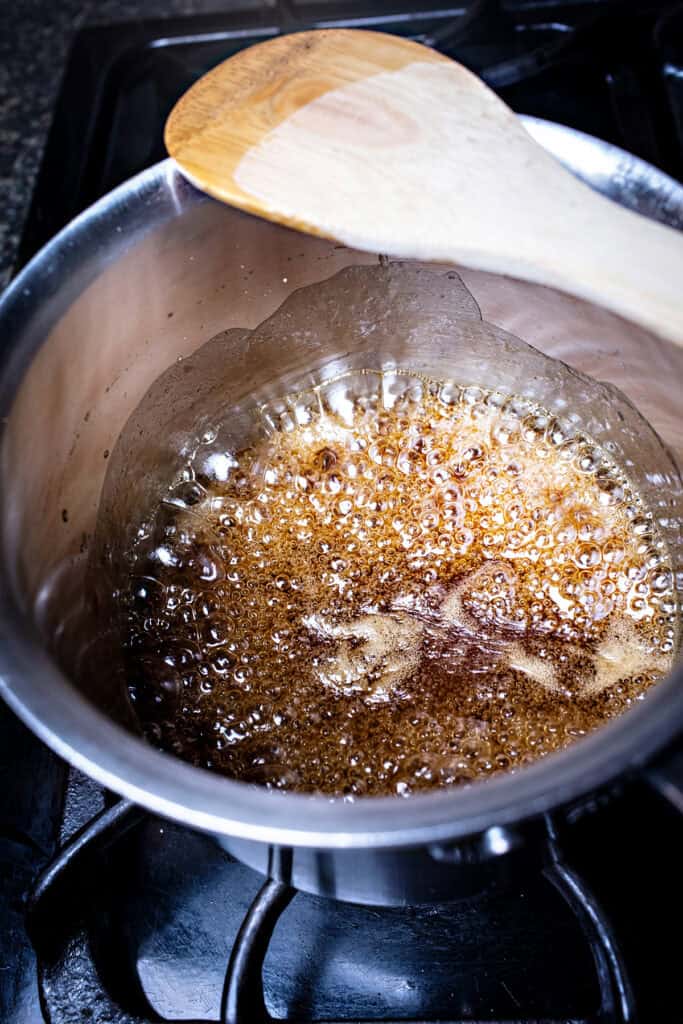 Authentic pad thai sauce in a sauce pan.