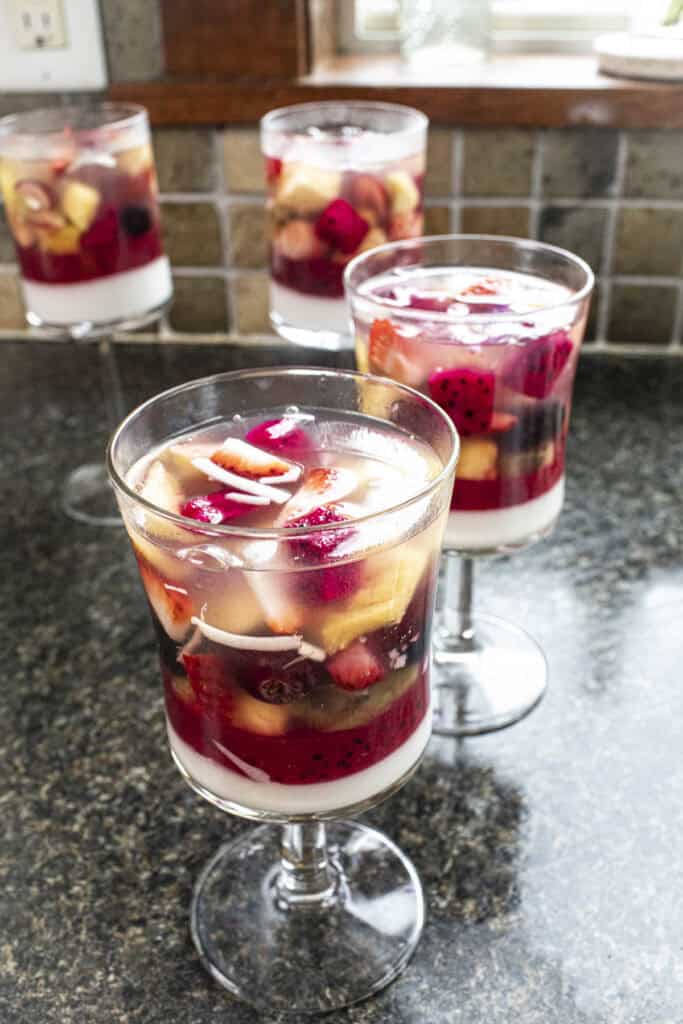 agar agar dessert in glasses.