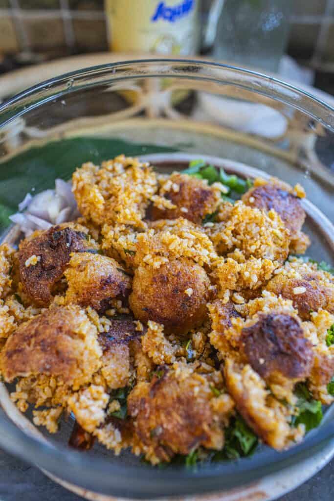 Thai rice salad in a bowl.
