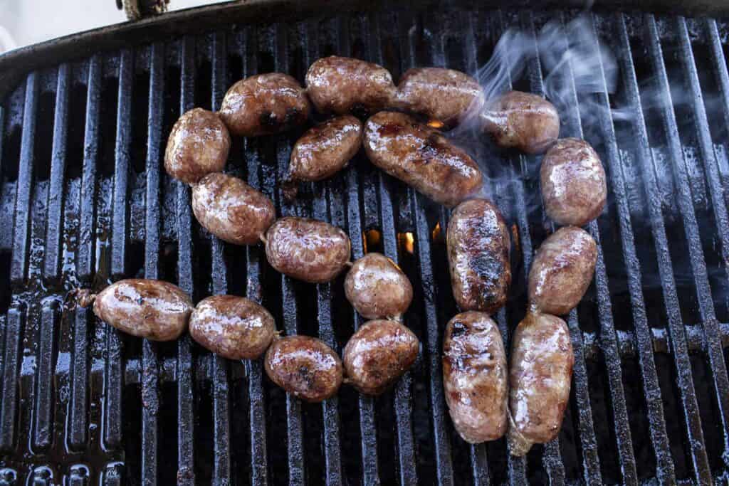 thai sausages on the grill.