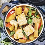 Thai Vegan curry in a small pot.