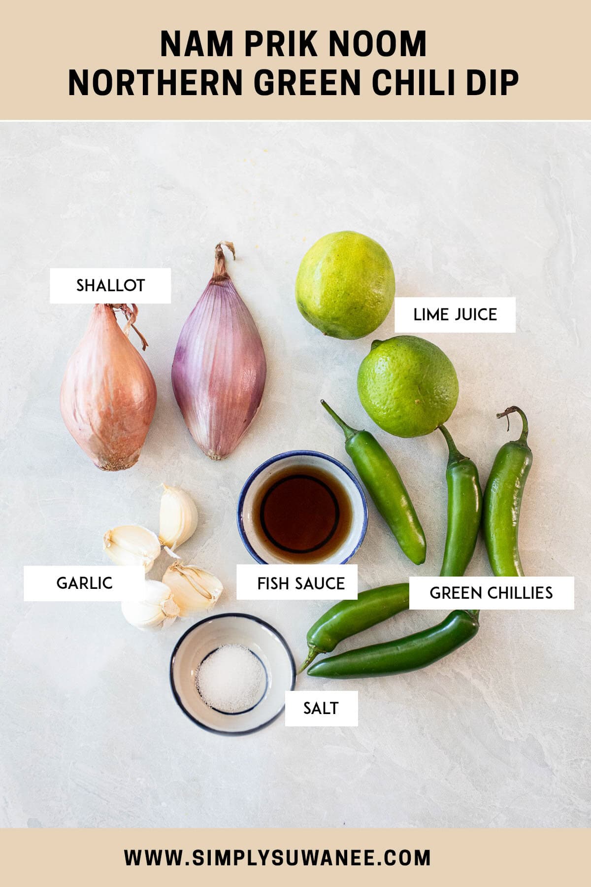 Nam Prik Noom ingredient on the table.