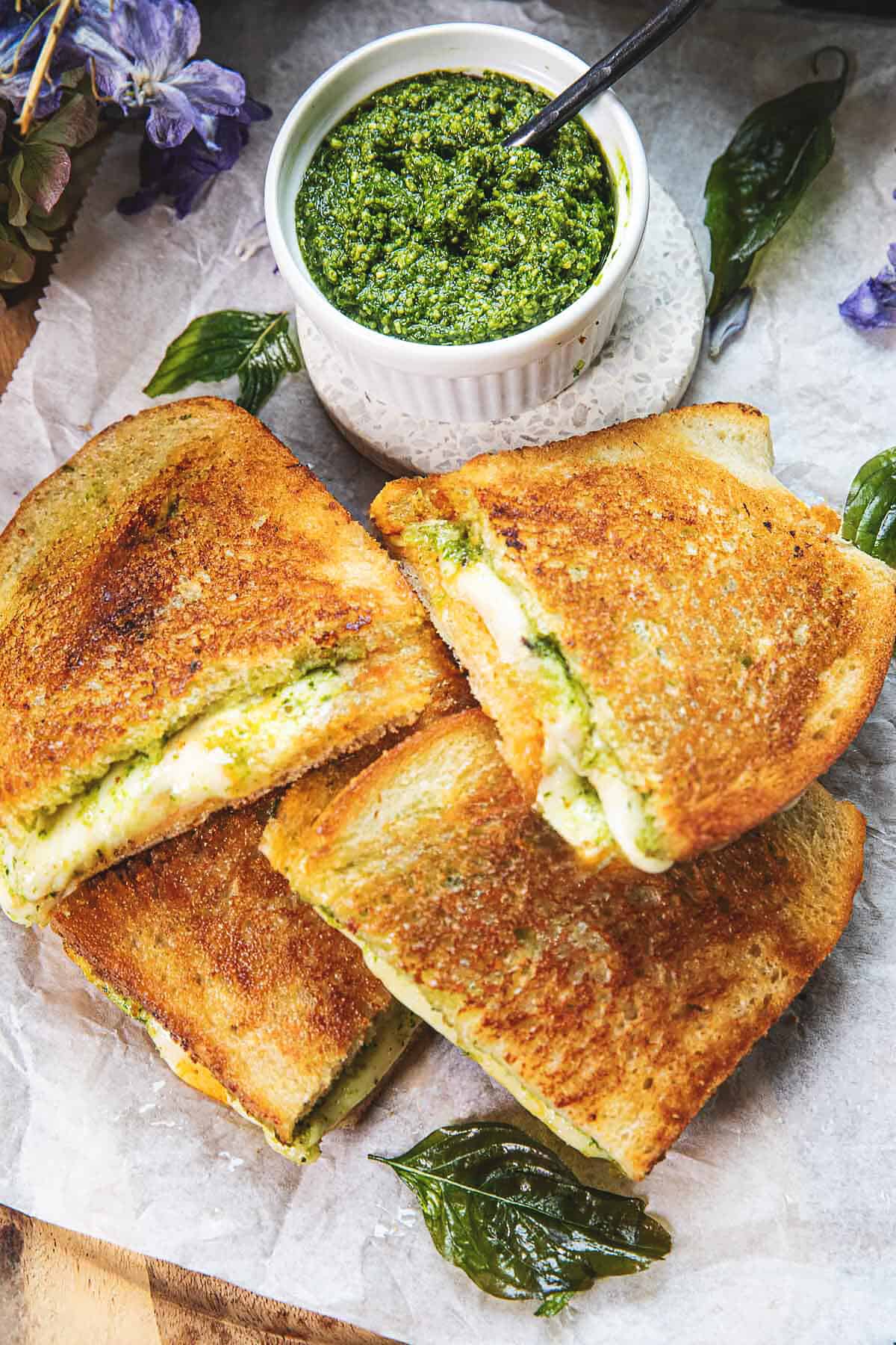 Thai Basil Pesto Grilled Cheese
