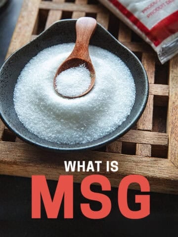 msg in a bowl with a spoon in the middle.