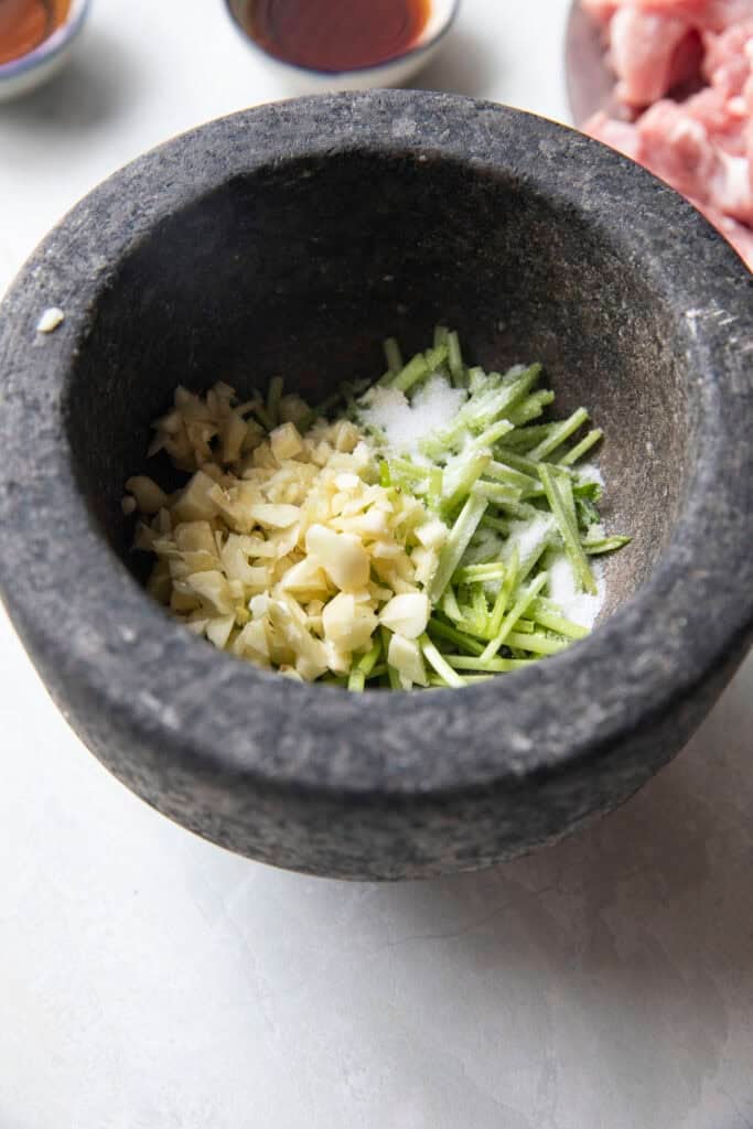 Seasoning paste for marinating Thai pork jerky.